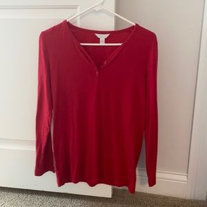 Charter Club Intimates Red Long Sleeve Size Small